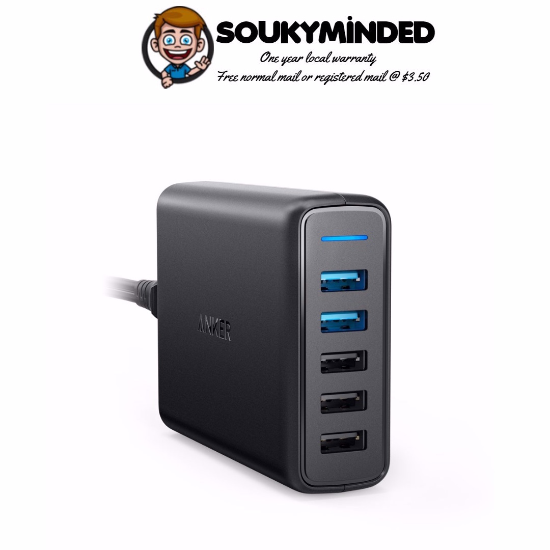 In Stock Anker Quick Charge 3 0 63w 5 Port Usb Wall Charger