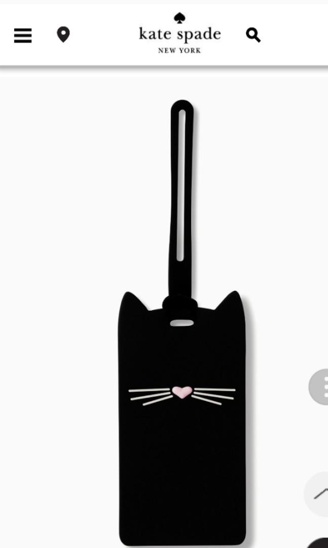 Kate spade cat luggage tag sale