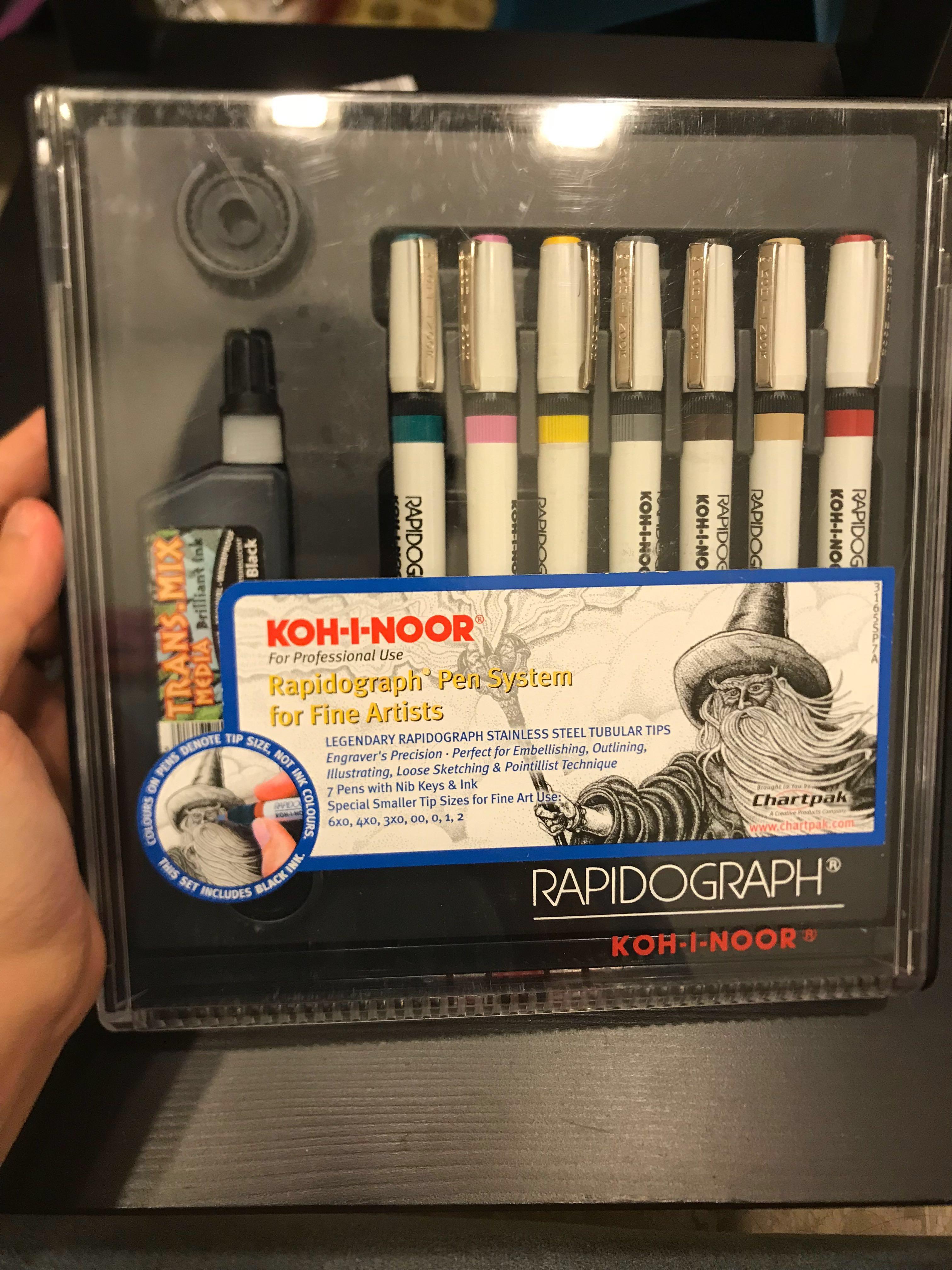 Koh-I-Noor Rapidograph Stainless Steel 7-Pen Set