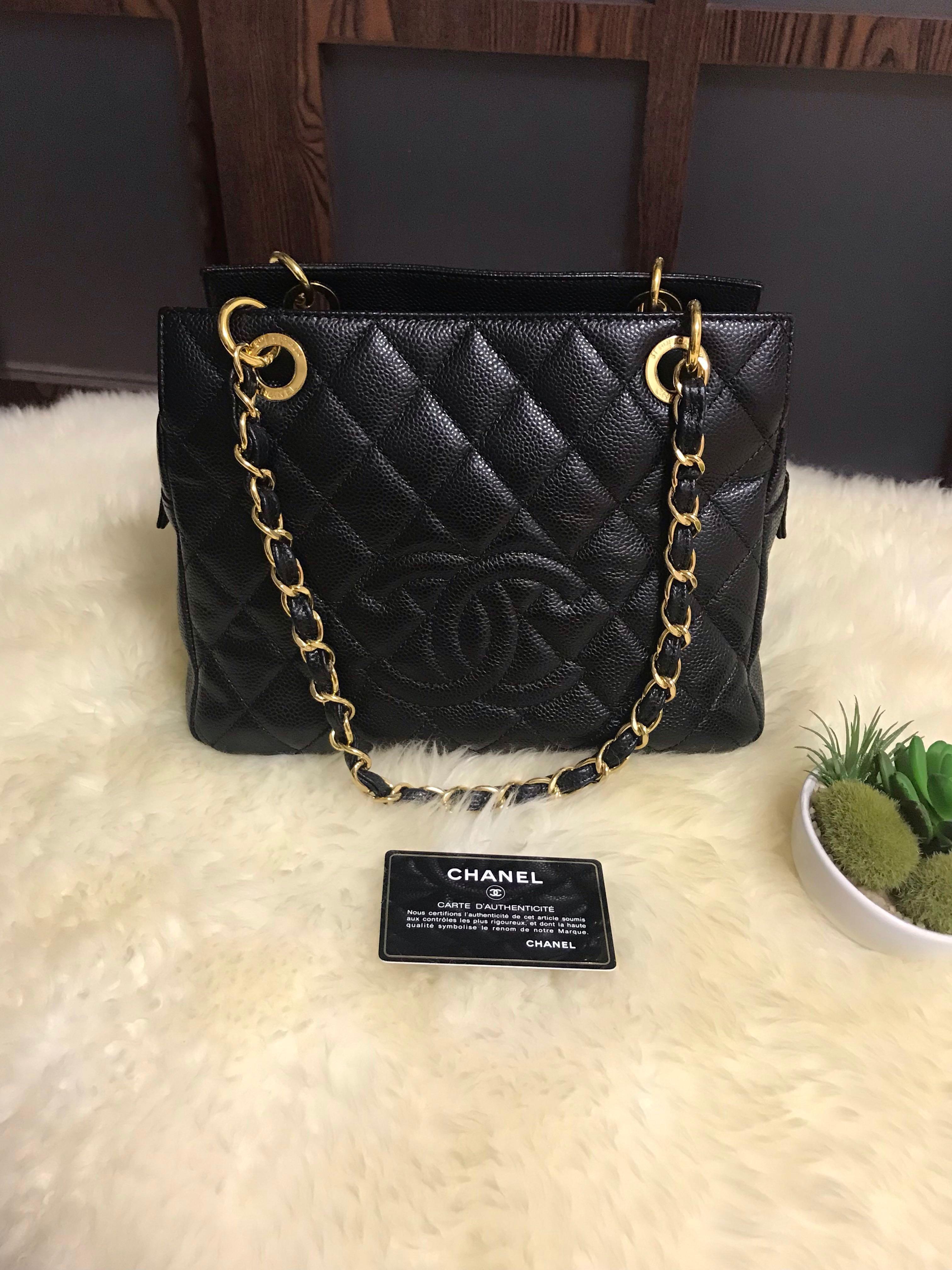 Like New Chanel PTT Petite Timeless Tote Caviar Black With Ghw