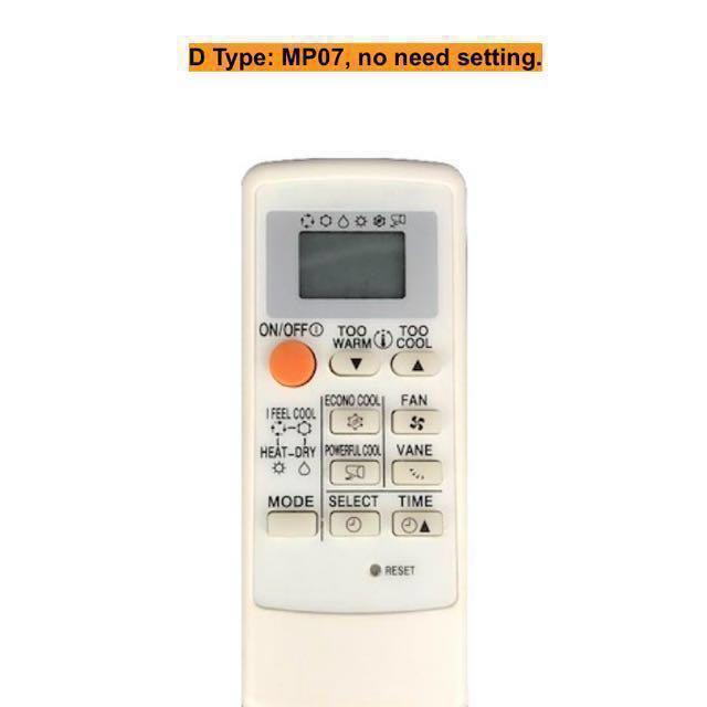 Mitsubishi Aircon Universal Remote Control for all Inverter and Non