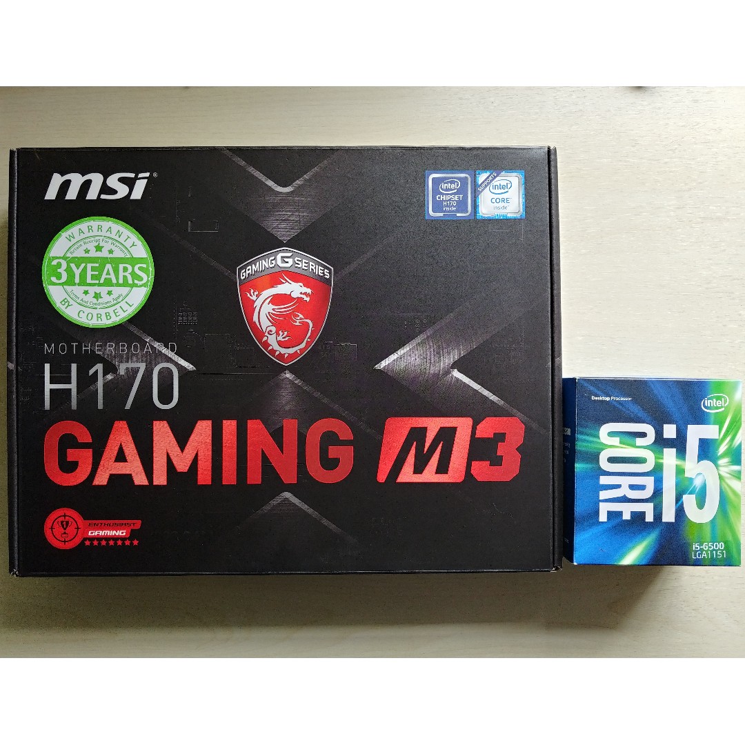 Msi H170 Gaming M3 Motherboard Intel I5 6500 Cpu Combo Electronics Computer Parts Accessories On Carousell