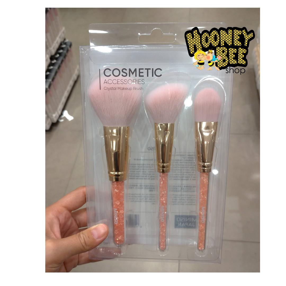 Original Miniso Set Brush Miniso Crystal Makeup Brush Pink Cosmetic Kesehatan Kecantikan Rias Wajah Di Carousell