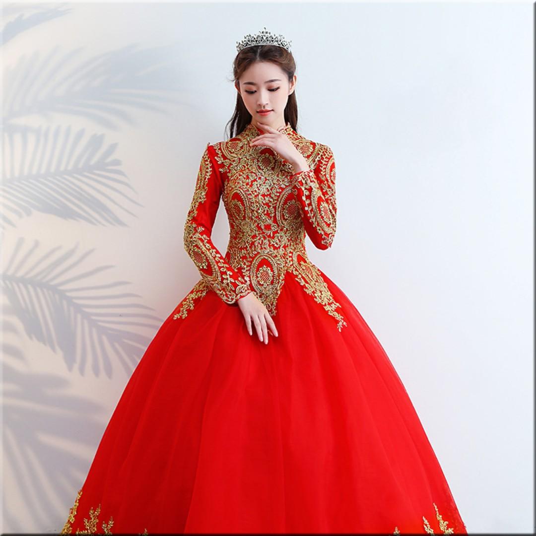 Red and gold prom shop