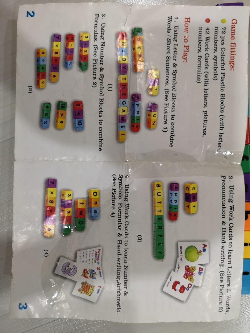 Pre school plastic letter number & symbol blocks, Hobbies & Toys, Toys ...