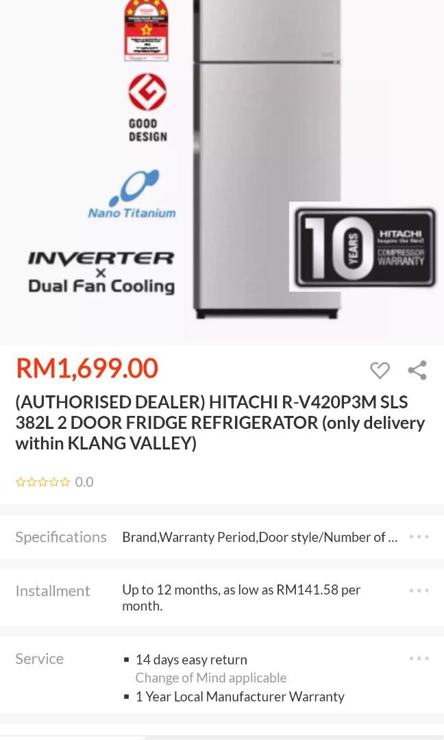 Hitachi refrigerator shop dealer near me