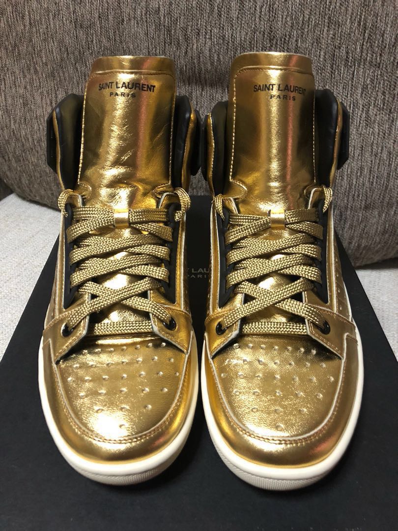 saint laurent sneakers gold
