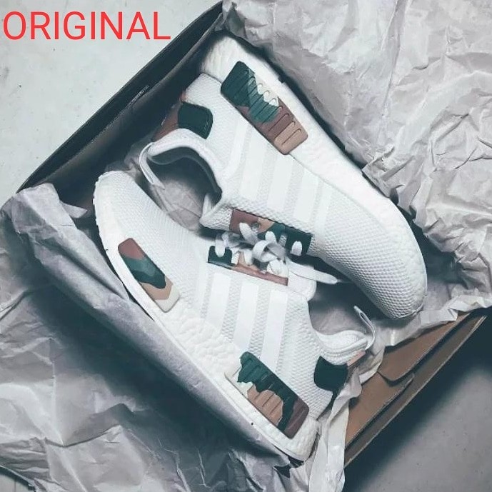 Sepatu Adidas Nmd R1 White Camo Original Premium Fesyen Pria Sepatu Sneakers Di Carousell