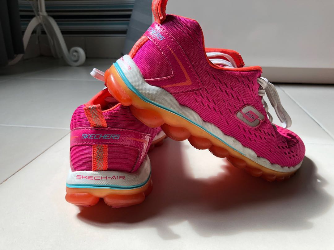 SKECHERS WOMENS SKECH AIR 2.0 MEMORY FOAM KNITTED TRAINERS PINK WOMEN