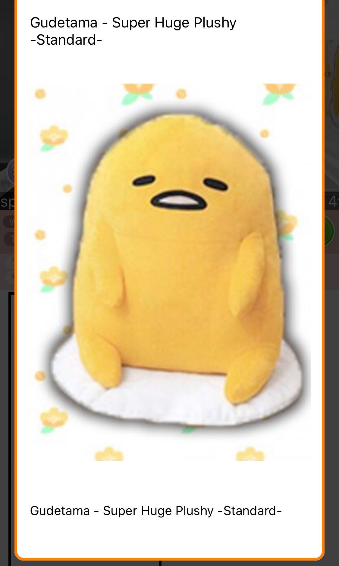 huge gudetama plush