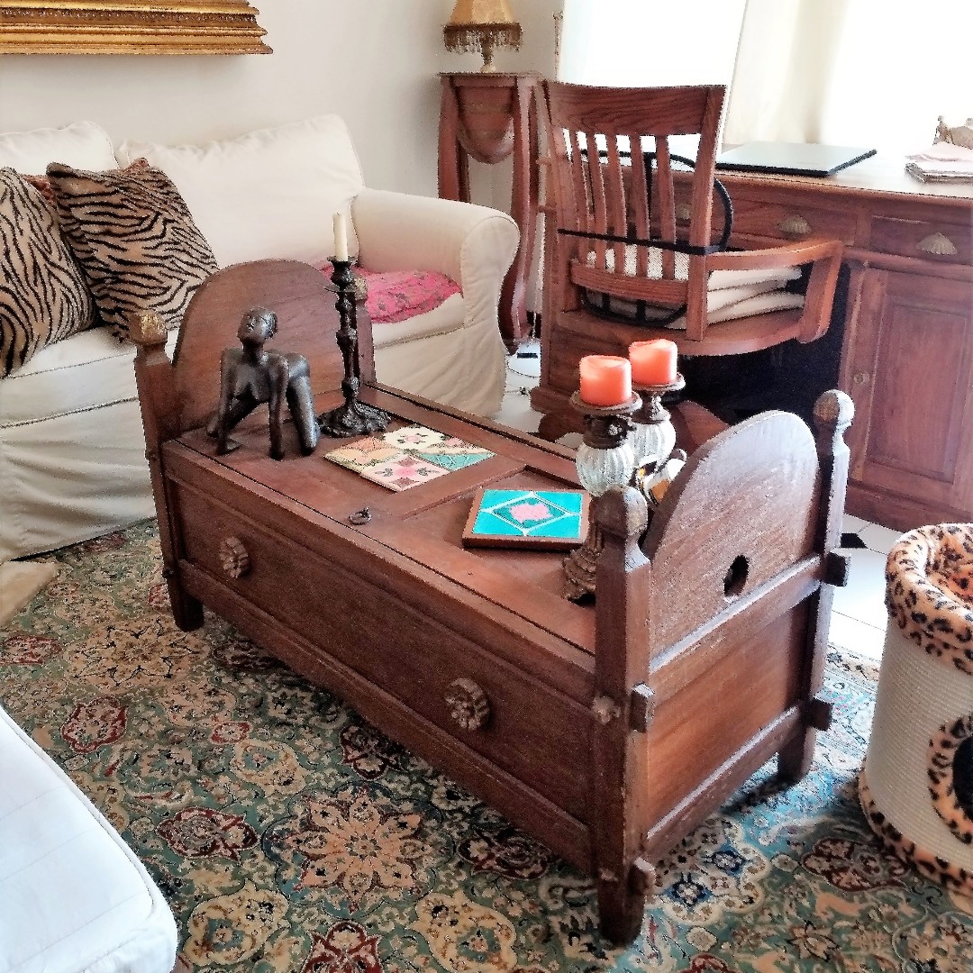 Vintage Teak Chest Living Room Table Storage Furniture & Home