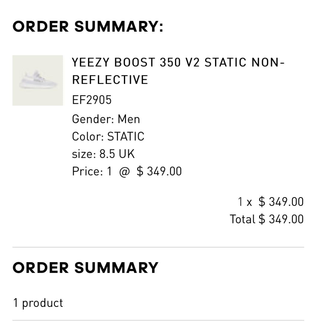 adidas Originals YEEZY BOOST 350 V2 STATIC (EF2905