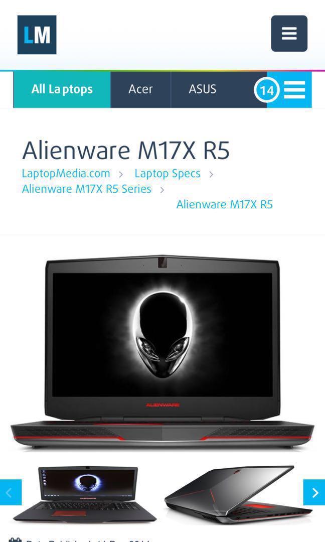 Alienware M17X R5 RGB Gaming laptop, Computers & Tech, Parts ...