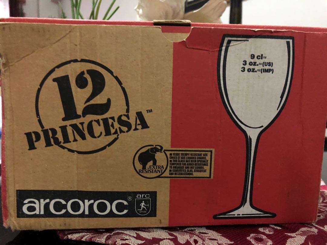Arcoroc France 12pcs 9cl Wine Glass Furniture Home Living Kitchenware Tableware Other Kitchenware Tableware On Carousell