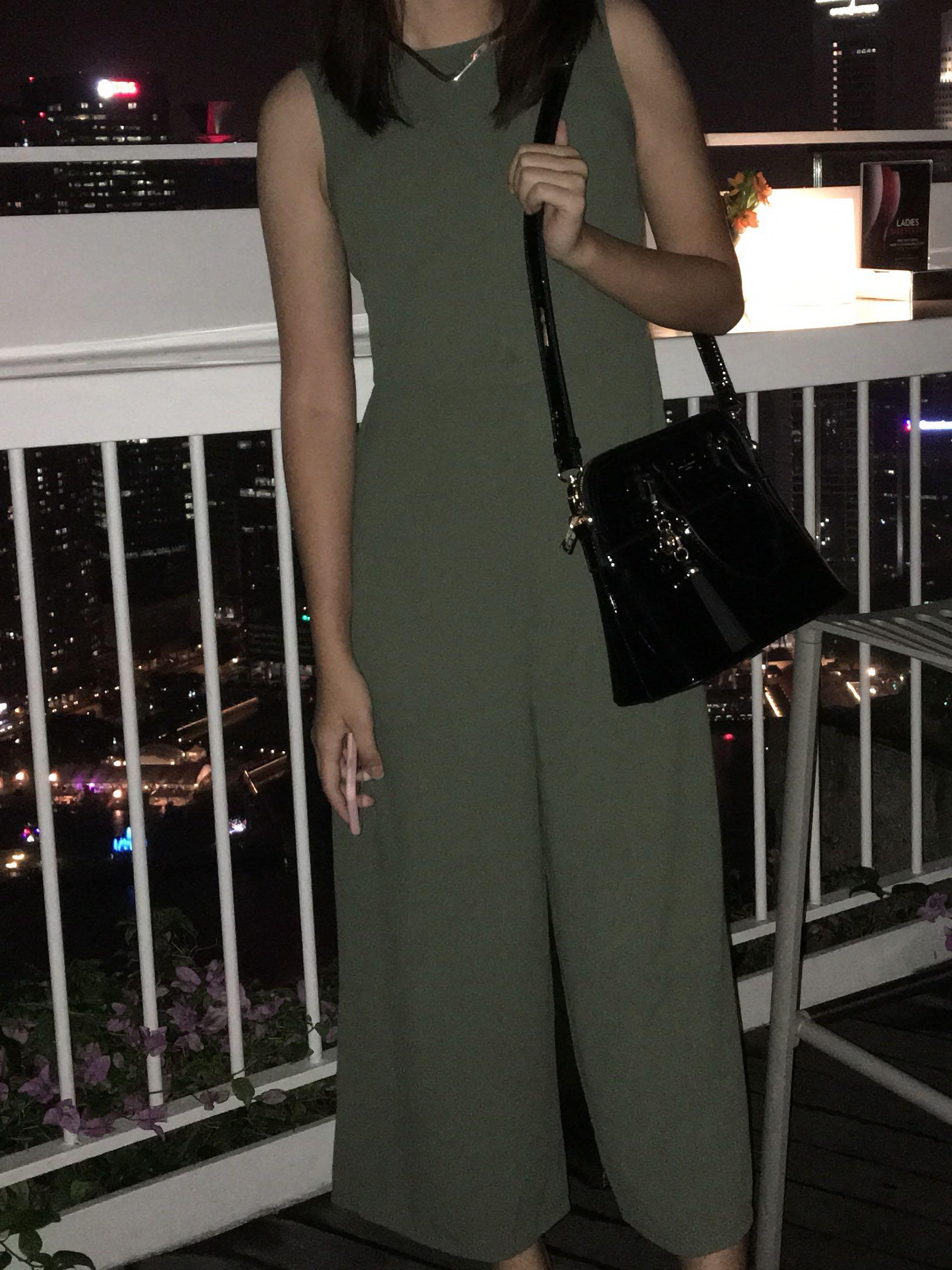olive green one piece jumpsuit