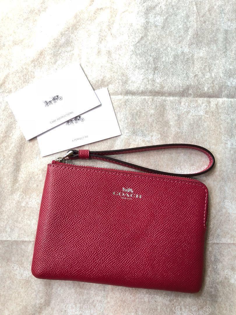 AUTHENTIC F58032 Coach Corner Zip Wristlet