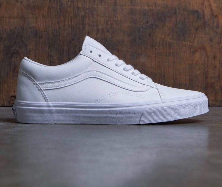 old skool vans true white