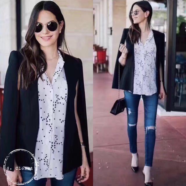 BCBG Upas Cape Blazer jacket 2 colors available Women s Fashion