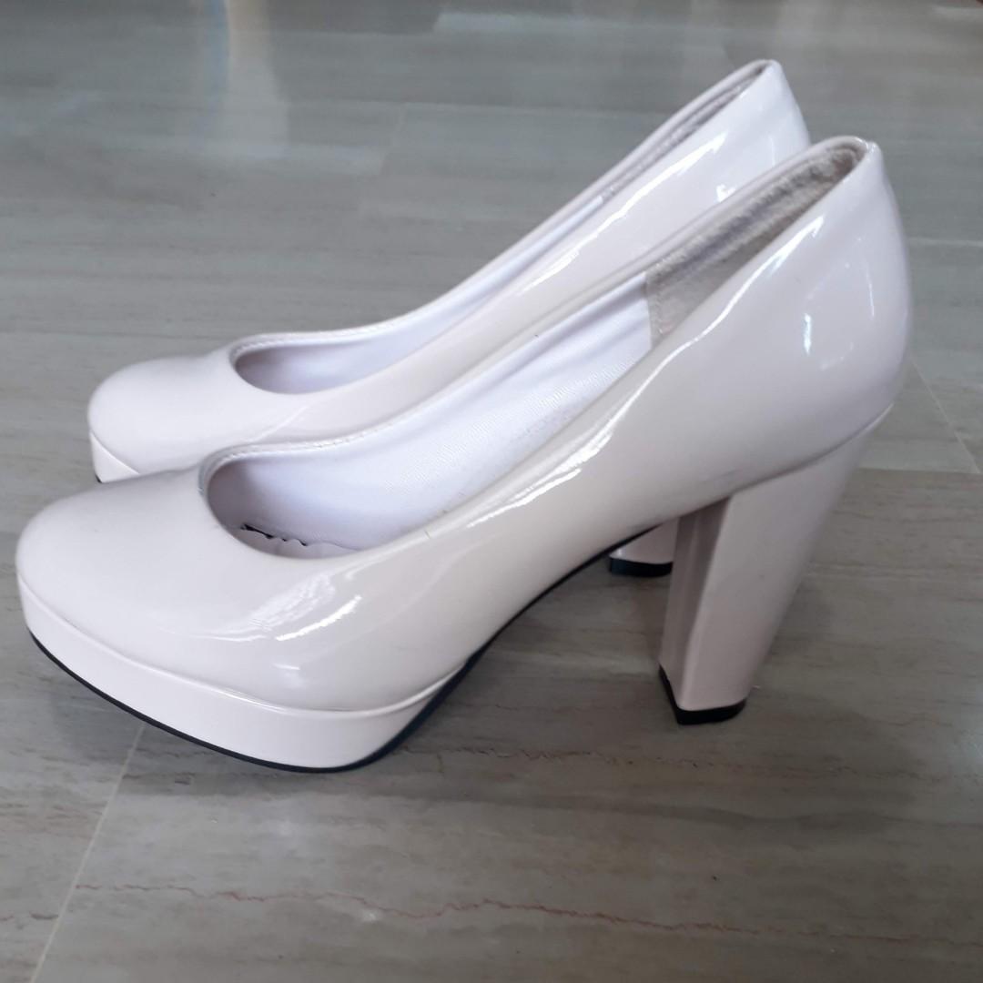 office silver heels