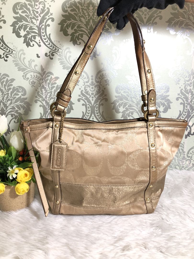 COACH PURSE GOLD METALLIC Women s Fashion Bags Wallets Purses