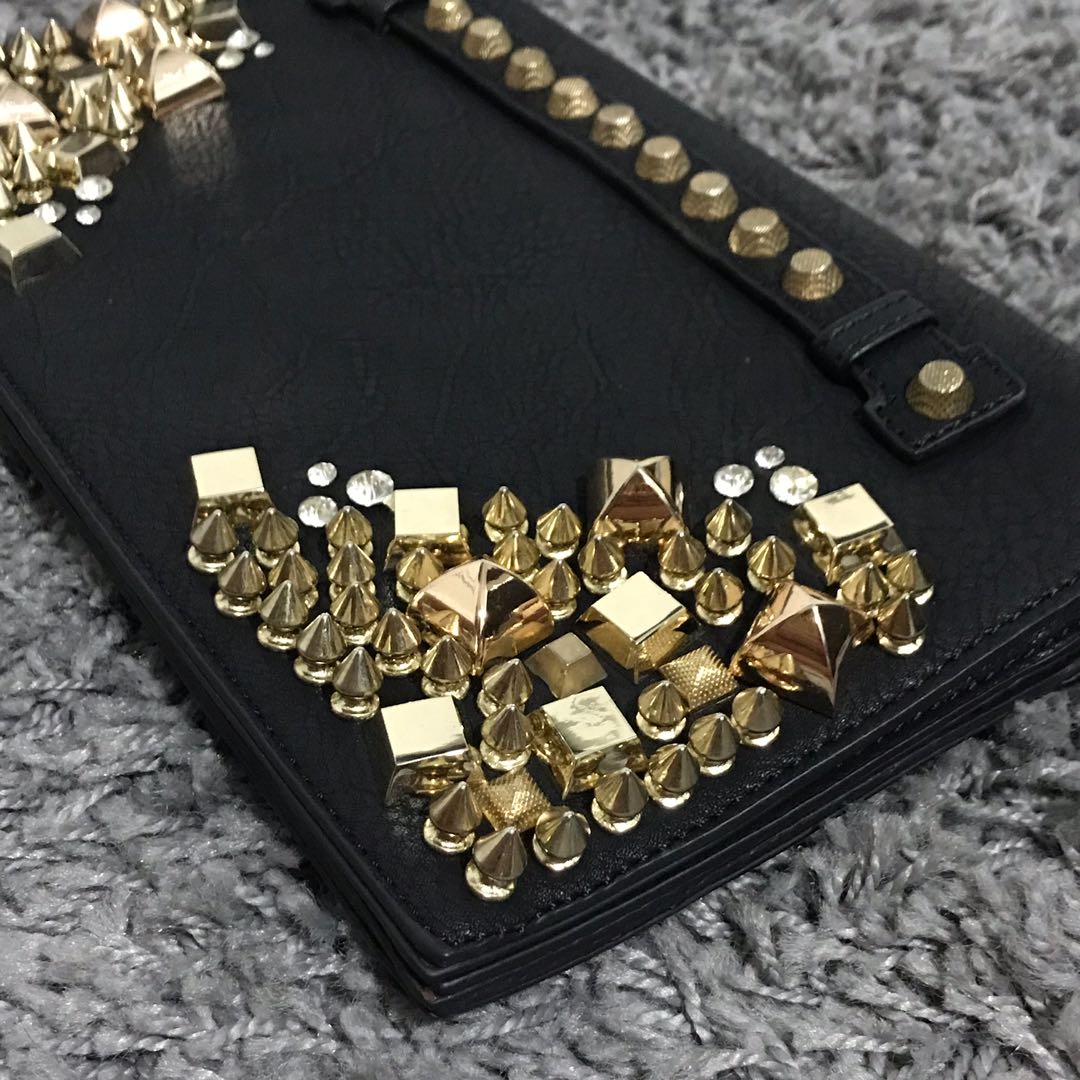 Gold Studded Clutch Women s Fashion Bags Wallets Clutches on