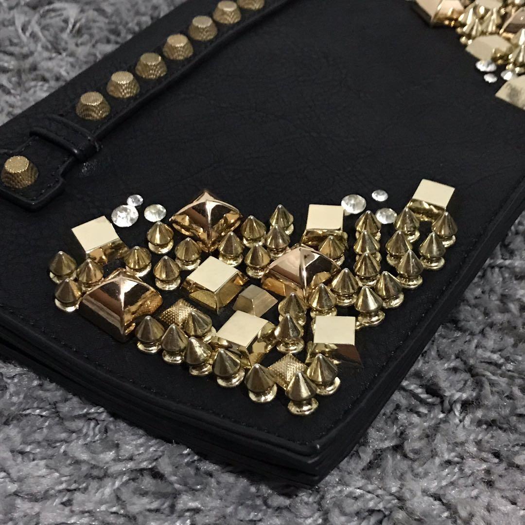 Gold studded clutch outlet