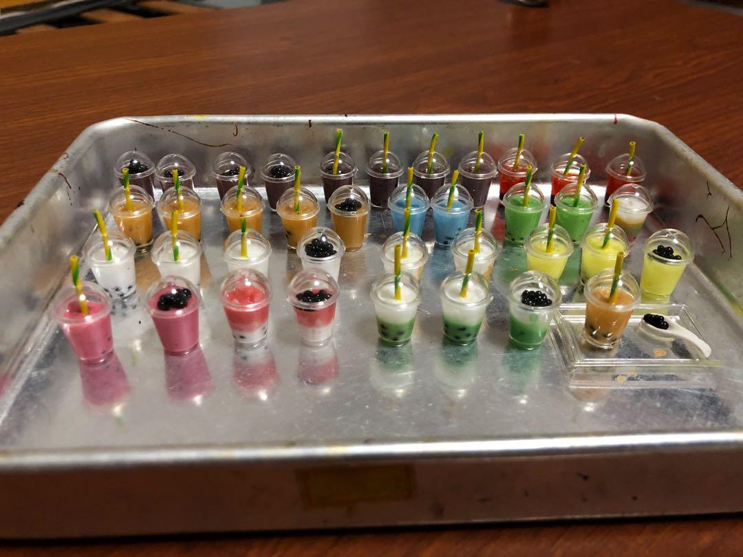 Handmade Miniature Bubble tea with pearl (mix flavour), Hobbies & Toys