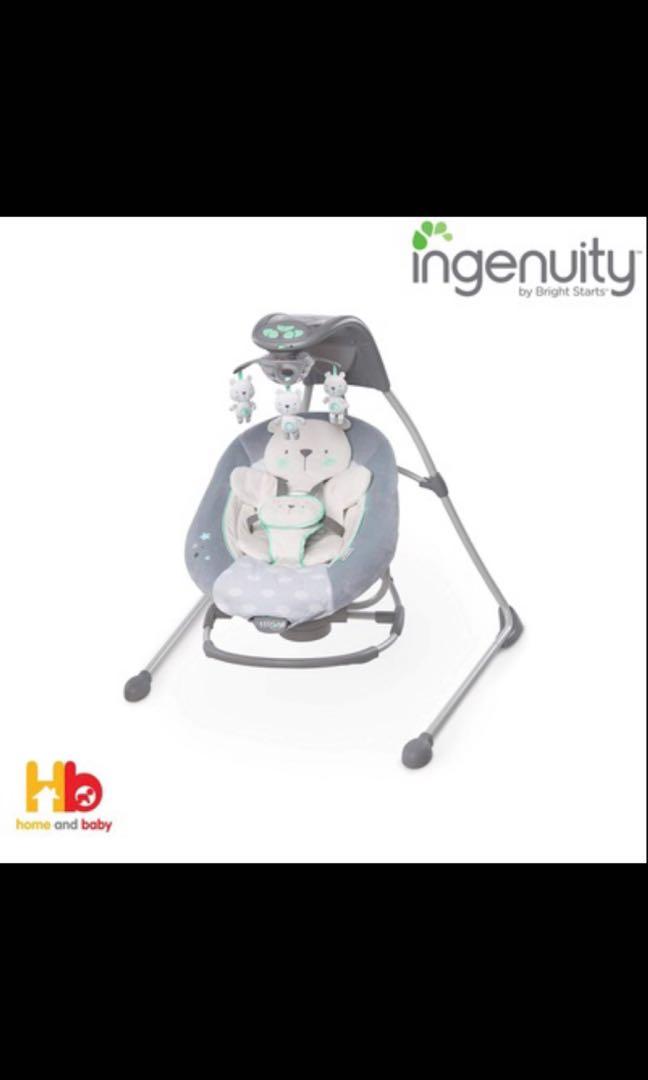 Ingenuity twinkle teddy bear in lighten cradling swing & outlet rocker