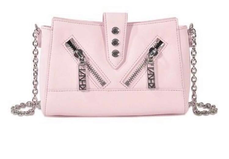 Pink 100% Auth New KENZO Mini Kalifornia Leather Shoulder Crossbody Bag