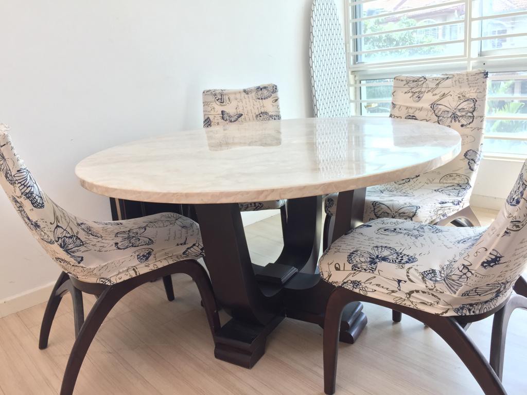 Marble Table Dining Meja Makan Rumah Perabot Others Di Carousell