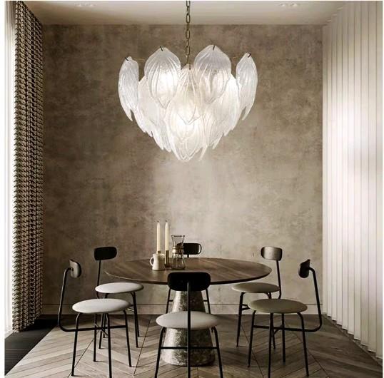 Modern Trendy Crystal Glass Angel Wing Led Ceiling Light