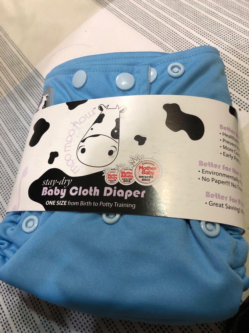 Cloth Diapers Adjustable Cloth Diaper Cover Diapering Cow Goes Moo