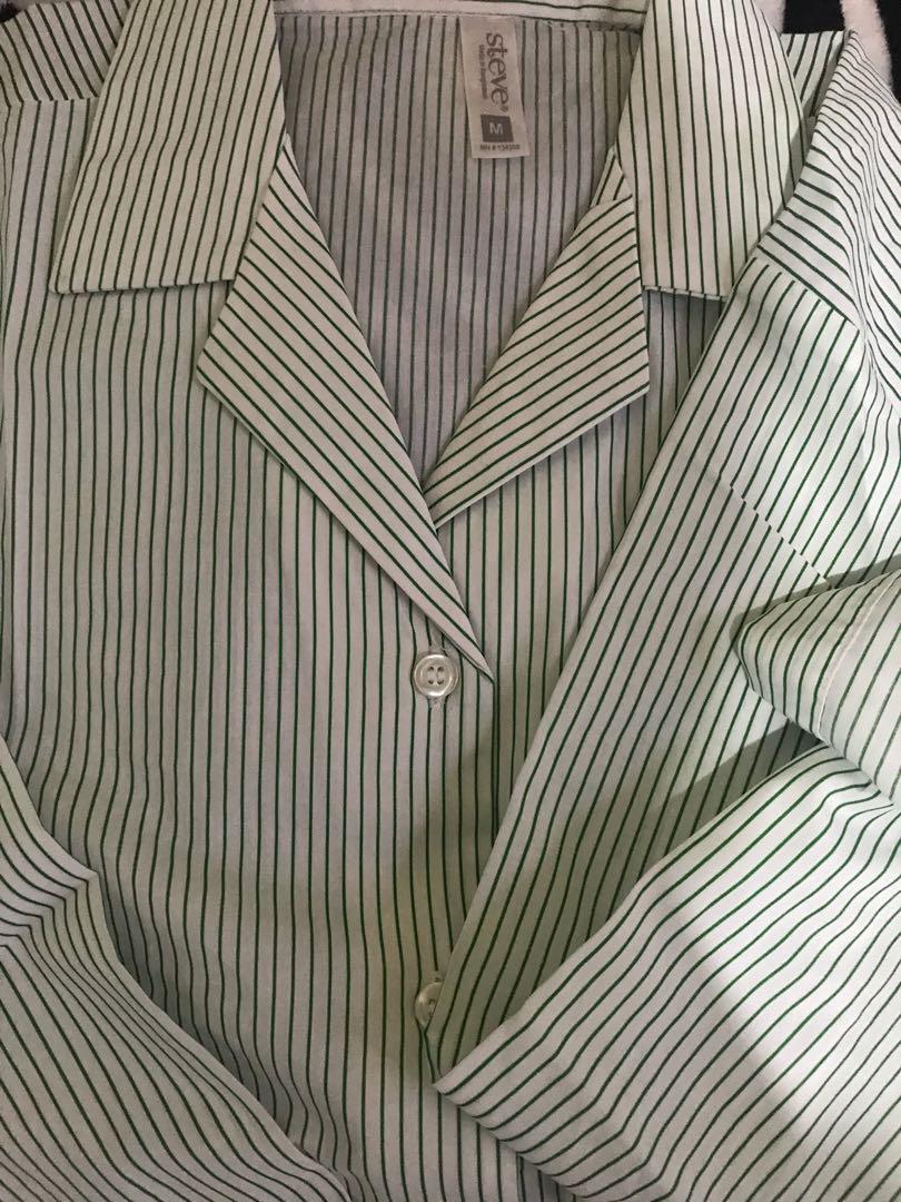 Pinstripe long sleeves, Women's Fashion, Tops, Longsleeves on Carousell