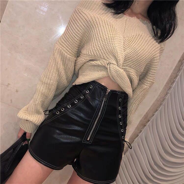 Po Side Lace Up Pu Leather Shorts Women S Fashion Clothes Pants Jeans On Carou - Lace Up Pu Leather Shorts Po Side Lace Up Pu Leather Shorts Women S Fashion Clothes Pants Jeans On Carou - Lace Up Pu Leather Shorts