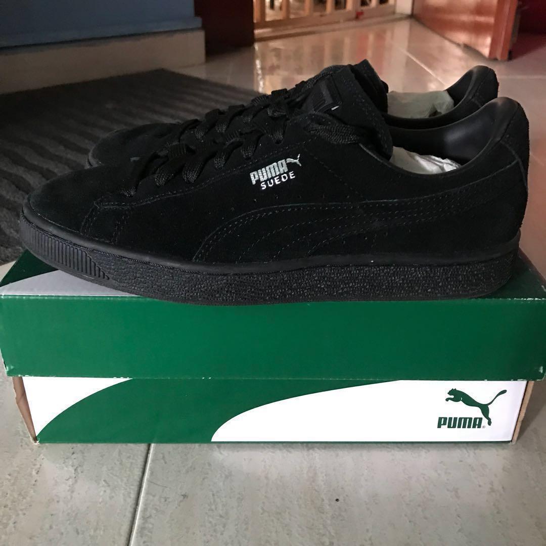 puma full black sneakers