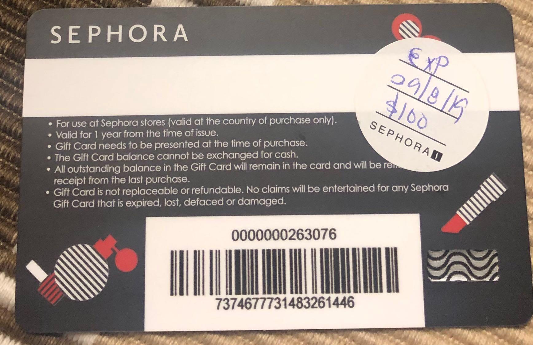 SEPHORA $100 GIFT CARD, Tickets & Vouchers, Vouchers on Carousell