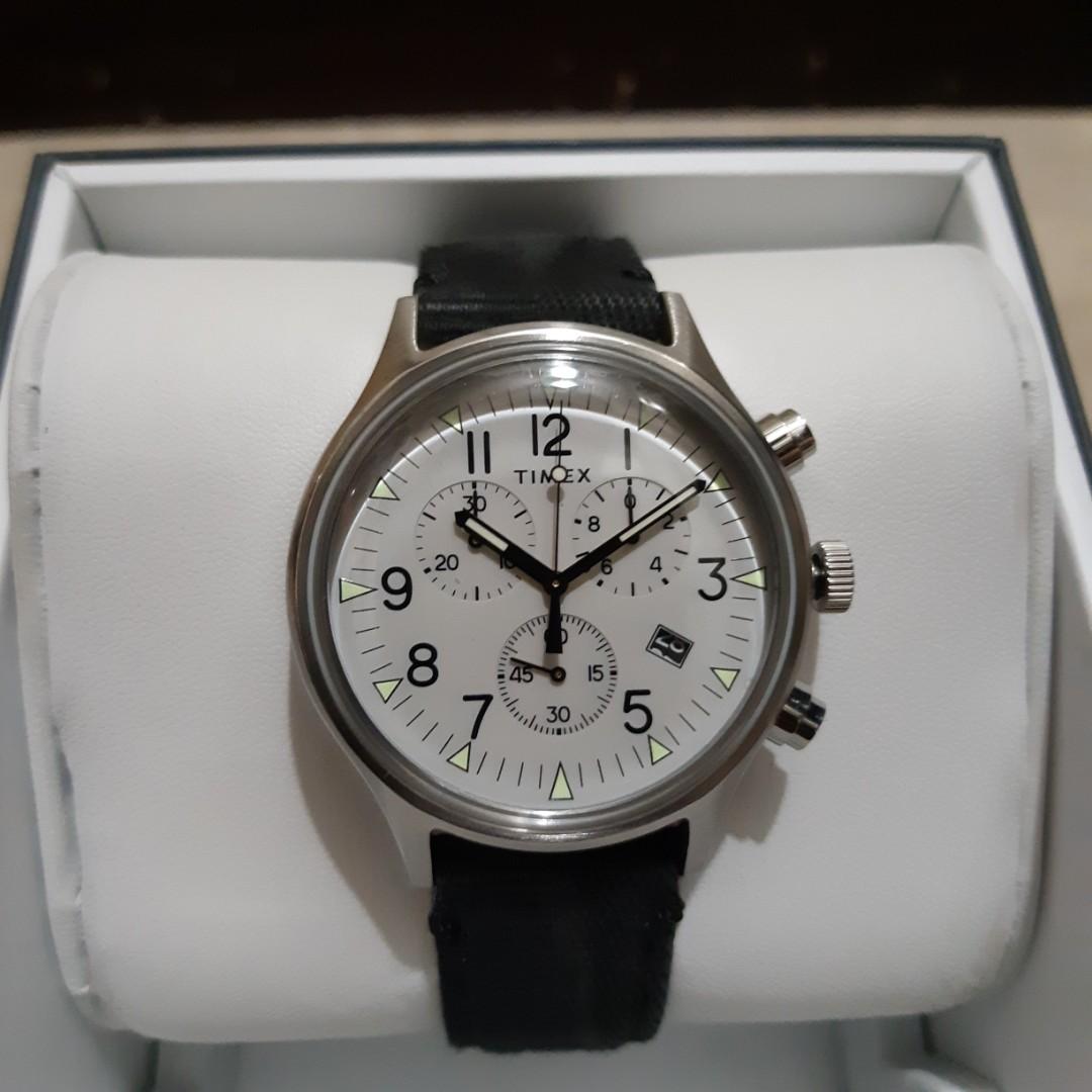 Mk1 steel chronograph 42mm fabric strap watch clearance