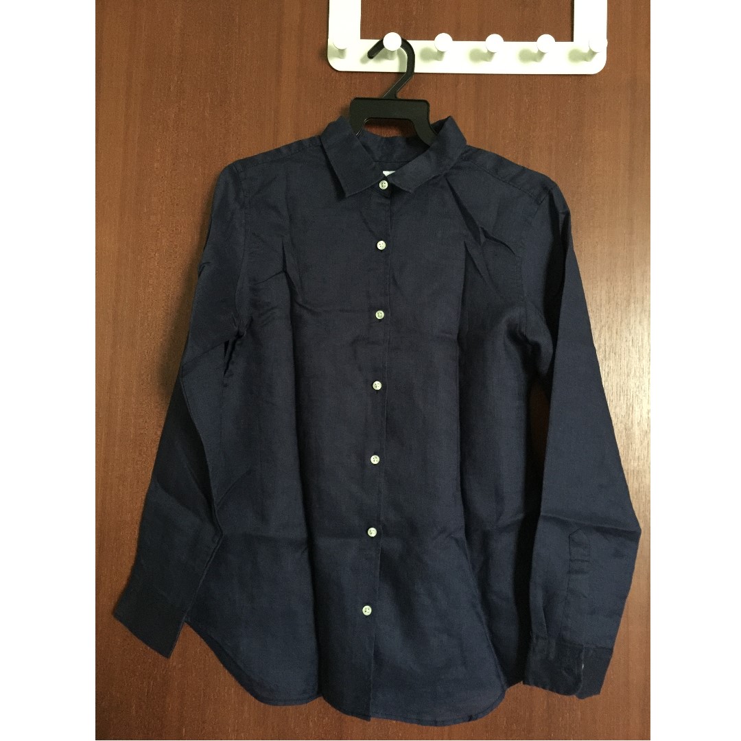 Ladies navy linen tops clearance