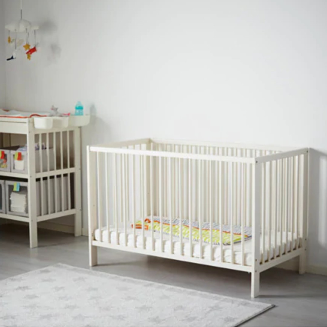 White Wooden Ikea Baby Cot Babies Kids Cots Cribs On Carousell