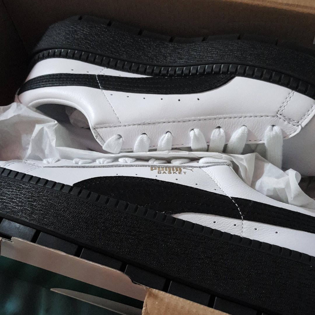 Puma basket platform trace white deals