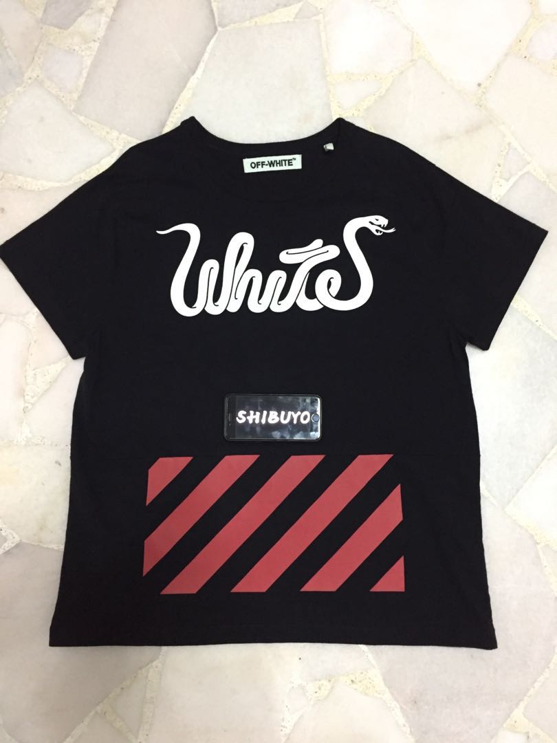 WTS Off White Nebraska Snake Tee Men s Fashion Tops Sets