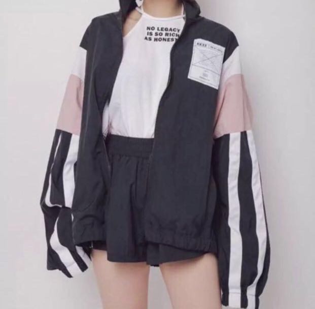 black pink bomber jacket