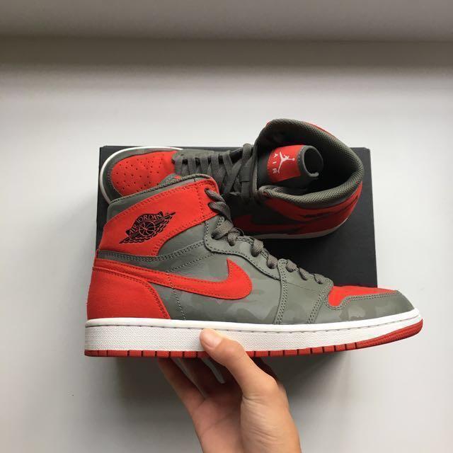 Air jordan top 1 red camo