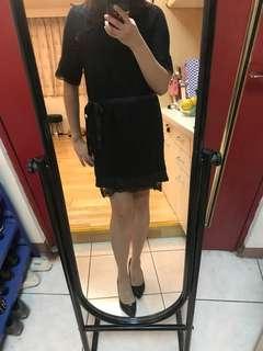 黑色毛料洋裝