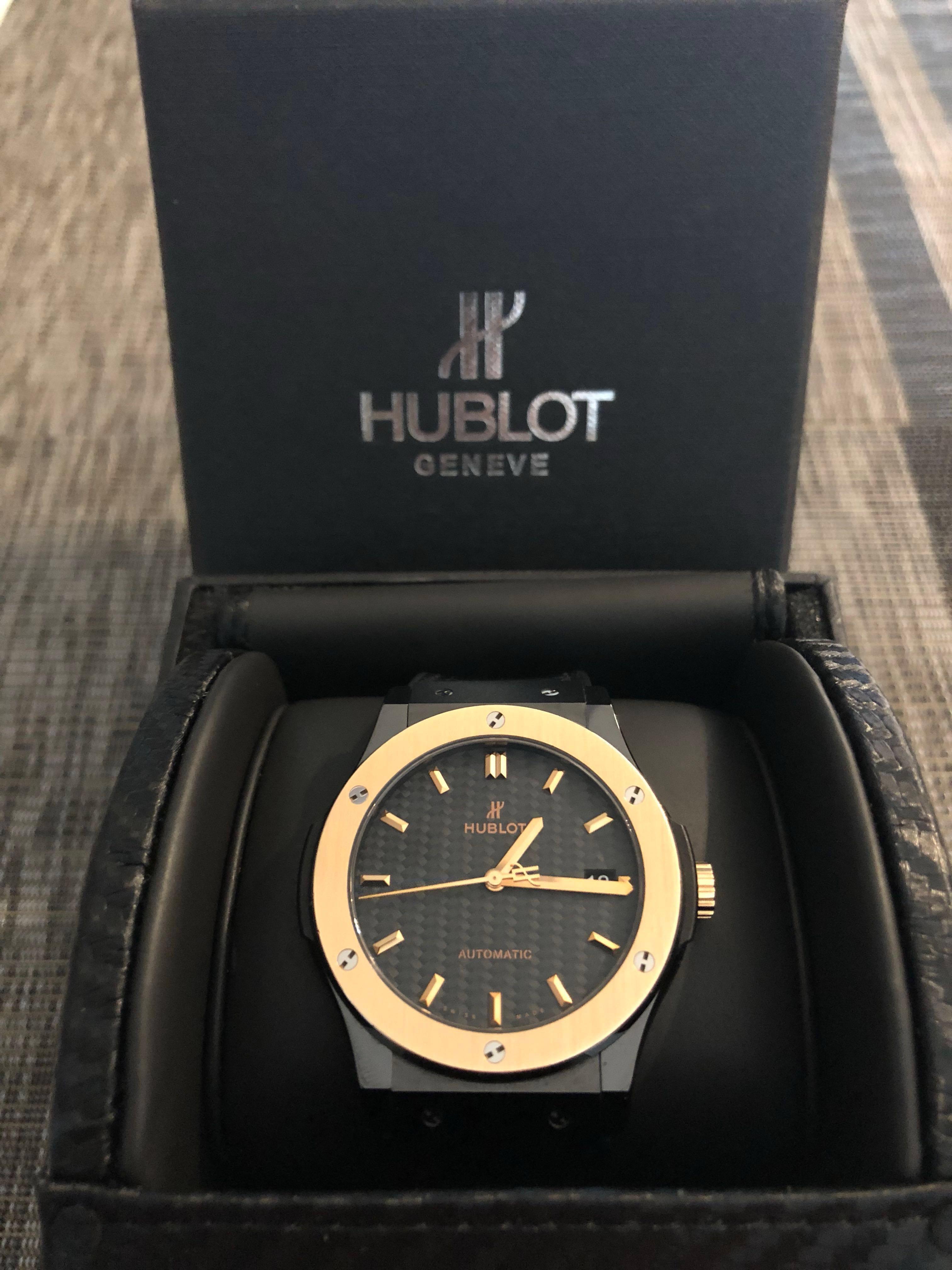 hublot classic fusion ceramic king gold