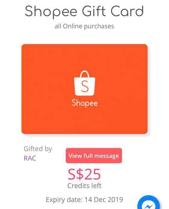 25$ SHOPEE VOUCHER, Tickets & Vouchers, Vouchers on Carousell