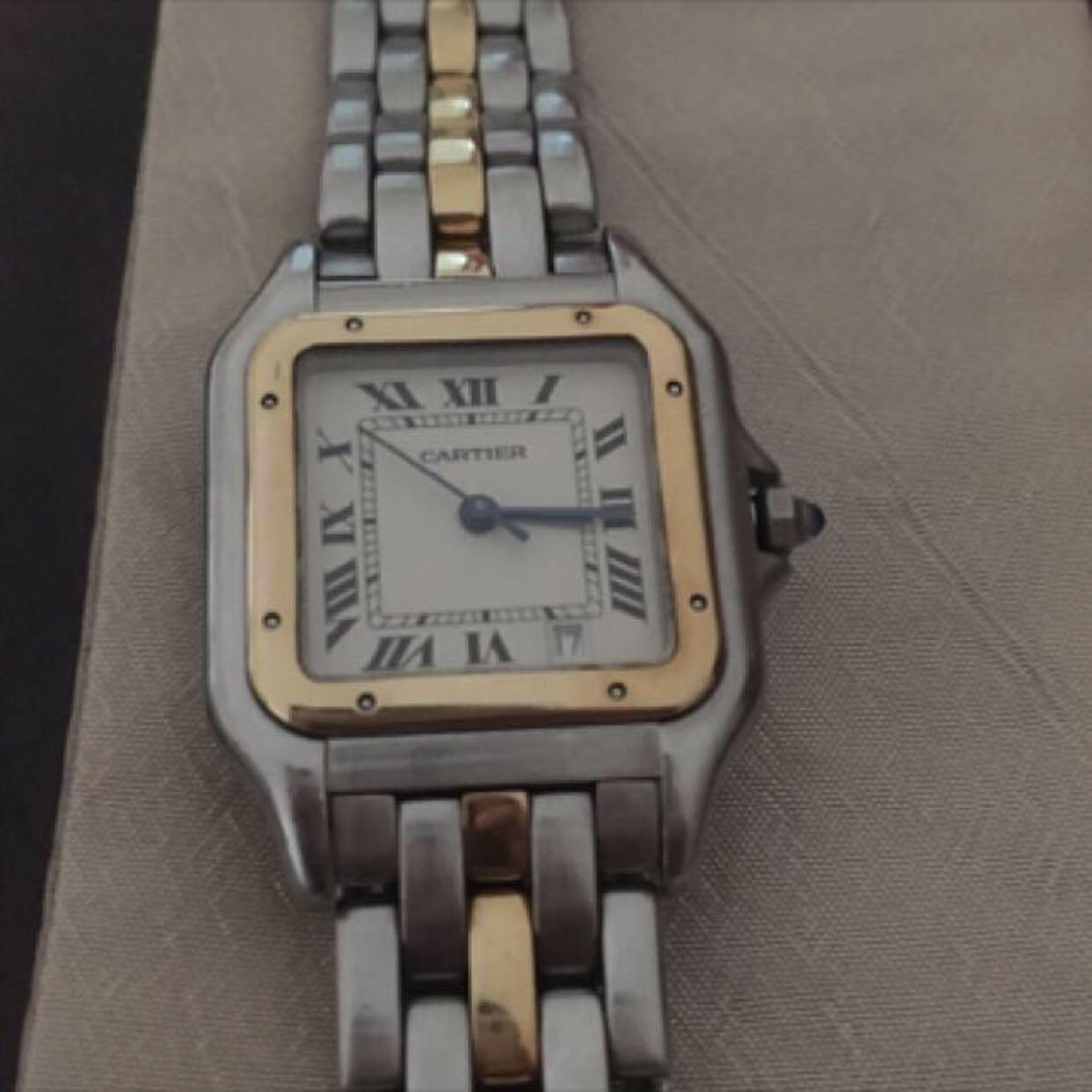 Authentic Cartier Panthere Watch Gold And Steel Men S Watch Ladies Watch Sapphire Women S Fashion Watches On Carousell