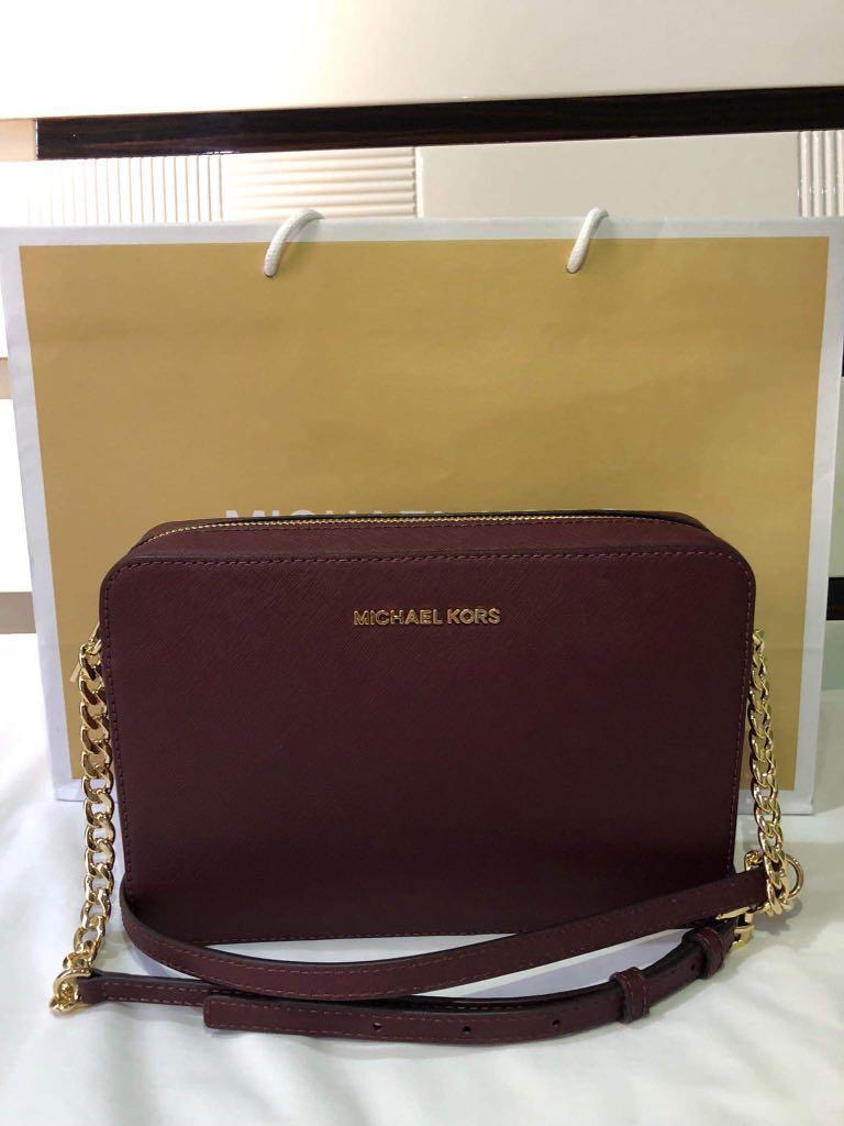 oxblood michael kors purse