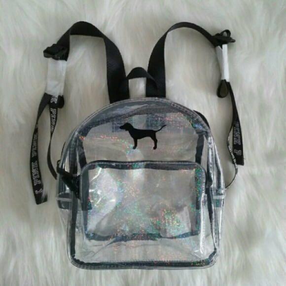 Victoria secret pink clear backpack on sale