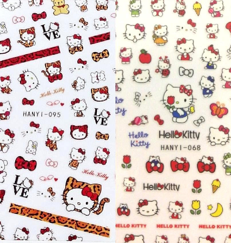 bnip sanrio hello kitty love leopard print cute nail stickers nail art nail decal beauty personal care hands nails on carousell